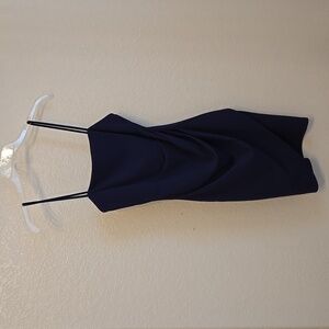Navy blue mini dress with rouched L side